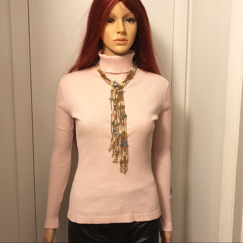 Stefano Basics soft pink turtleneck size medium